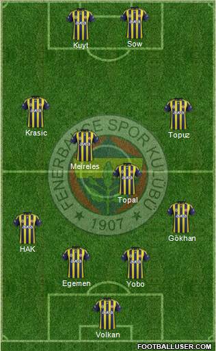 Fenerbahçe SK Formation 2012