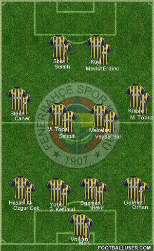 Fenerbahçe SK Formation 2012