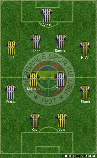 Fenerbahçe SK Formation 2012