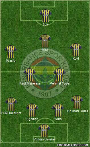 Fenerbahçe SK Formation 2012