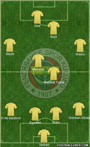 Fenerbahçe SK Formation 2012