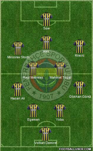 Fenerbahçe SK Formation 2012