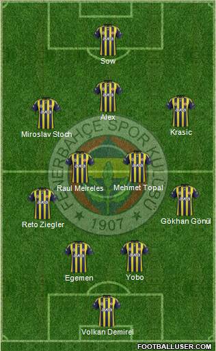 Fenerbahçe SK Formation 2012