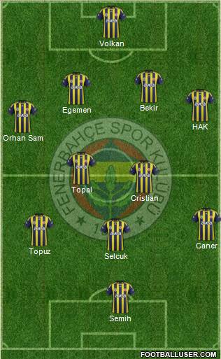 Fenerbahçe SK Formation 2012