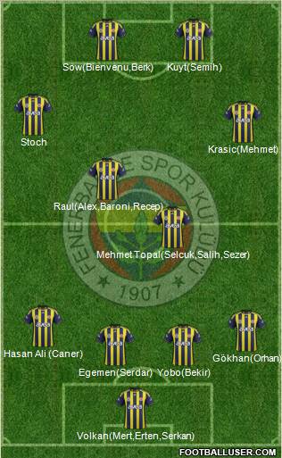 Fenerbahçe SK Formation 2012