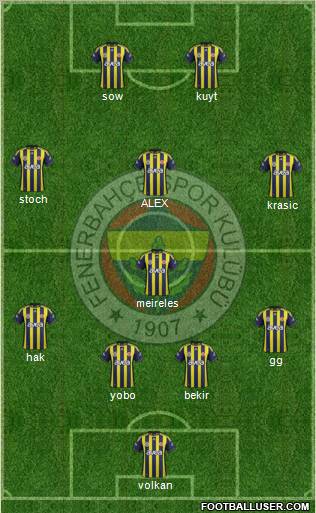 Fenerbahçe SK Formation 2012