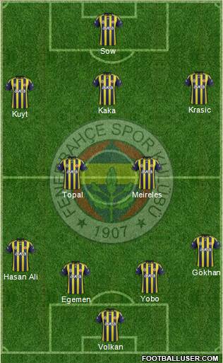 Fenerbahçe SK Formation 2012