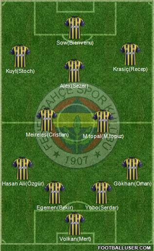 Fenerbahçe SK Formation 2012