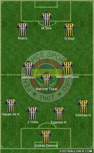 Fenerbahçe SK Formation 2012