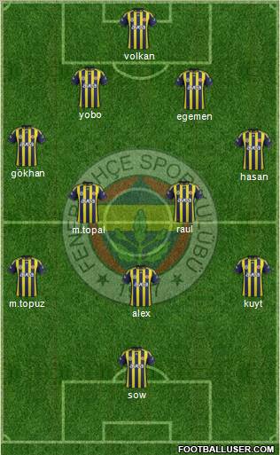 Fenerbahçe SK Formation 2012