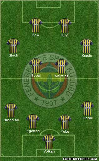 Fenerbahçe SK Formation 2012