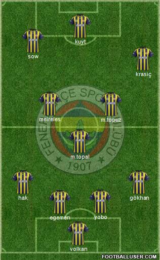 Fenerbahçe SK Formation 2012