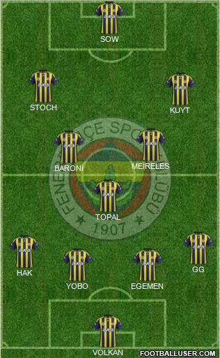 Fenerbahçe SK Formation 2012