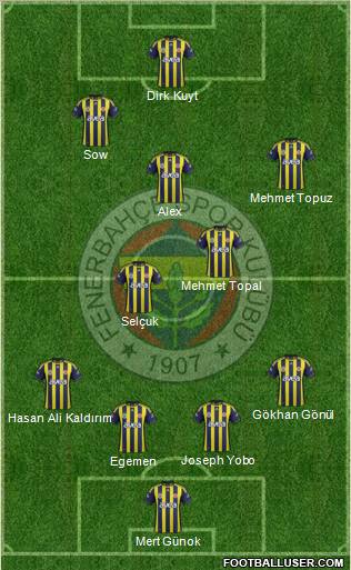 Fenerbahçe SK Formation 2012