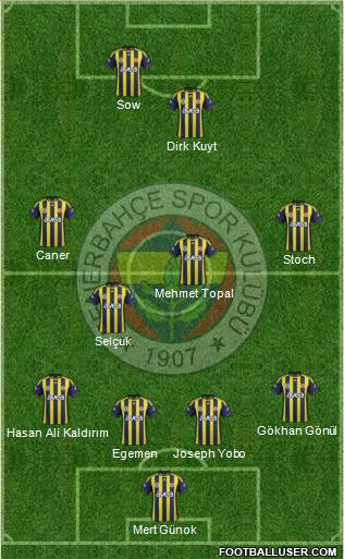 Fenerbahçe SK Formation 2012