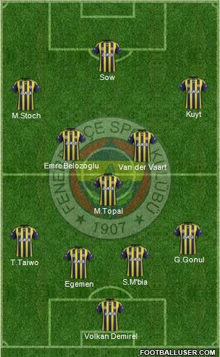 Fenerbahçe SK Formation 2012