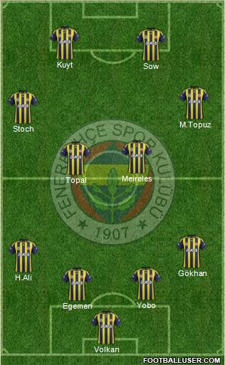 Fenerbahçe SK Formation 2012