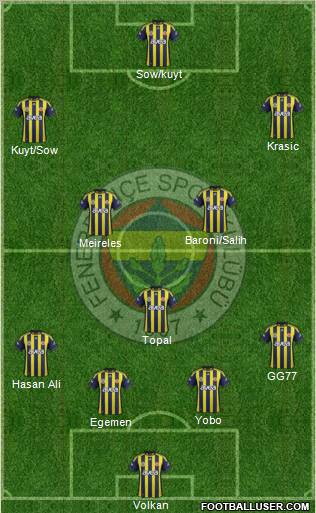 Fenerbahçe SK Formation 2012