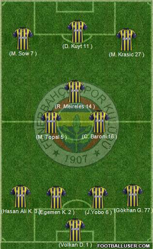 Fenerbahçe SK Formation 2012