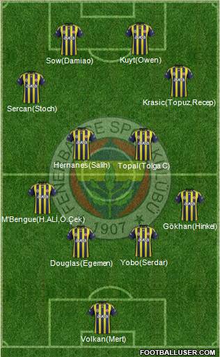 Fenerbahçe SK Formation 2012