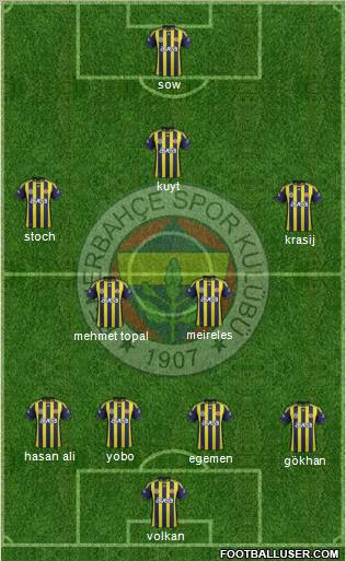Fenerbahçe SK Formation 2012