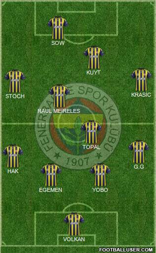 Fenerbahçe SK Formation 2012