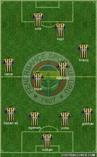 Fenerbahçe SK Formation 2012