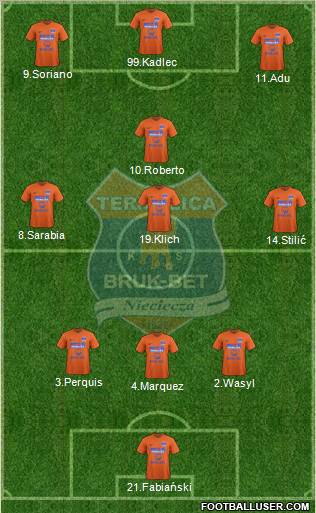 Termalica Bruk-Bet Nieciecza Formation 2012