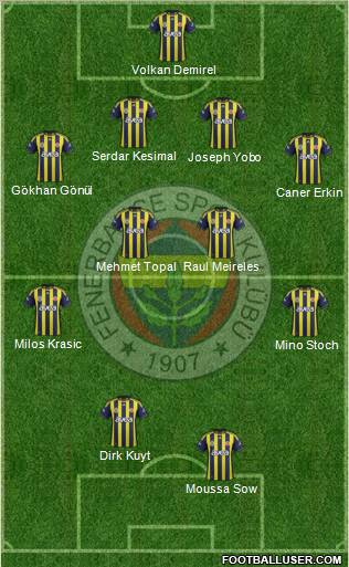 Fenerbahçe SK Formation 2012