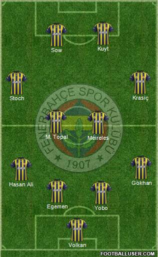 Fenerbahçe SK Formation 2012