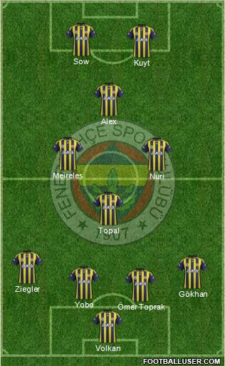 Fenerbahçe SK Formation 2012