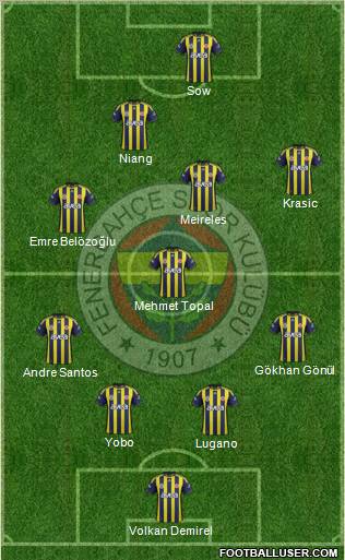 Fenerbahçe SK Formation 2012