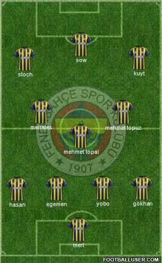 Fenerbahçe SK Formation 2012