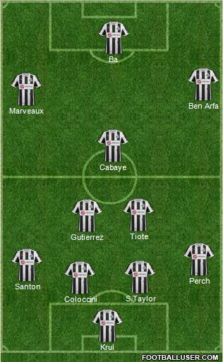 Newcastle United Formation 2012