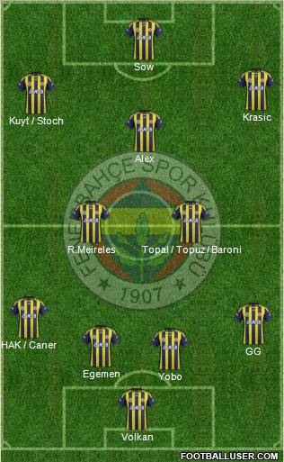 Fenerbahçe SK Formation 2012