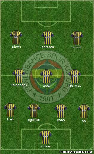 Fenerbahçe SK Formation 2012