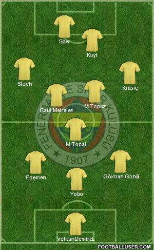 Fenerbahçe SK Formation 2012