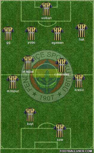 Fenerbahçe SK Formation 2012