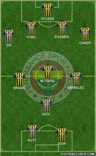 Fenerbahçe SK Formation 2012