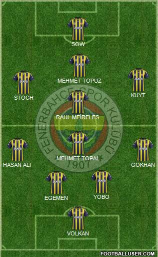 Fenerbahçe SK Formation 2012