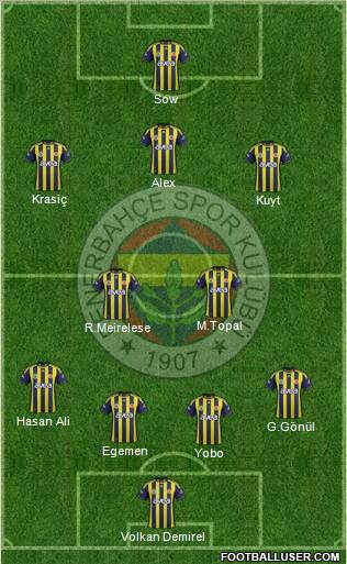 Fenerbahçe SK Formation 2012