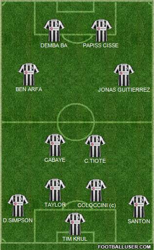 Newcastle United Formation 2012