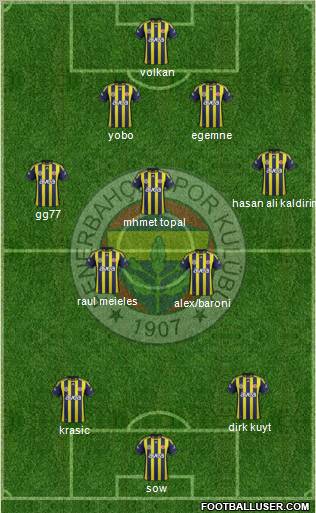 Fenerbahçe SK Formation 2012