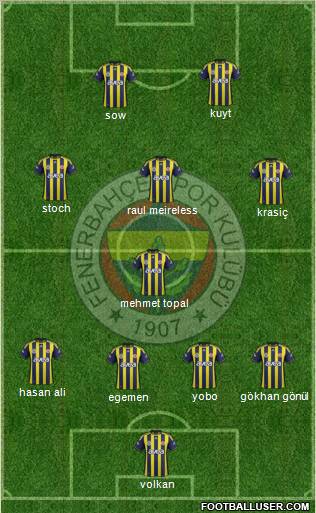 Fenerbahçe SK Formation 2012