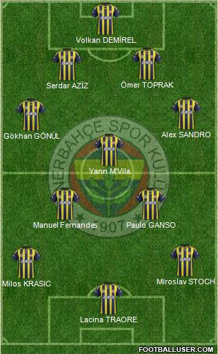 Fenerbahçe SK Formation 2012
