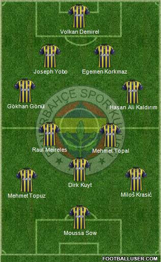 Fenerbahçe SK Formation 2012