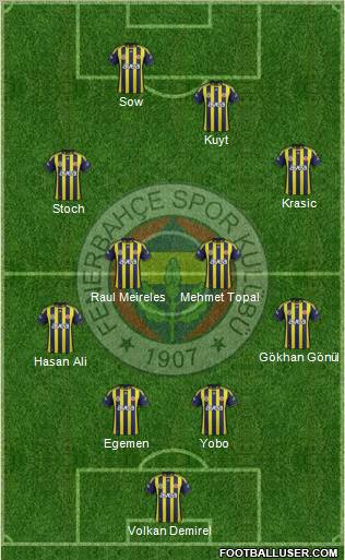 Fenerbahçe SK Formation 2012