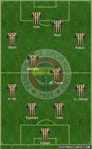 Fenerbahçe SK Formation 2012