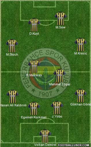 Fenerbahçe SK Formation 2012