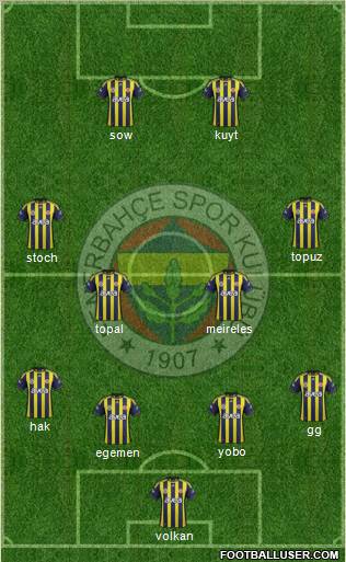Fenerbahçe SK Formation 2012